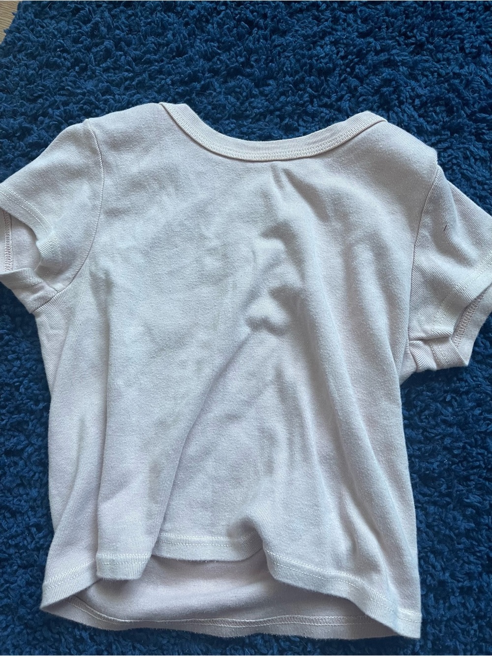 Brandy Melville Pale Pink Ribbed Crewneck Tee